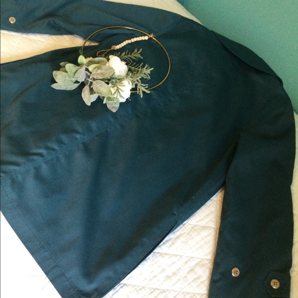 Vintage Teal Misty Harbor All Weather Pea Coat - Picture 16 of 16